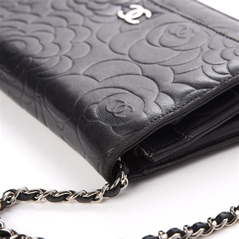 chanel lambskin camellia wallet on chain woc black|Classic wallet on chain .